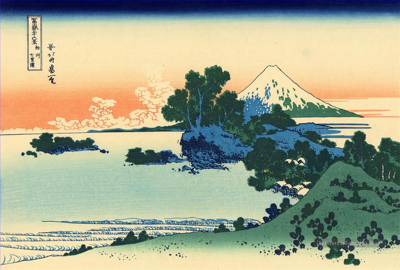 plage de shichiri dans la province de Sagami Katsushika Hokusai japonais Peintures à l'huile